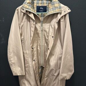 Burberry Tan Jacket with Iconic Plaid Interior